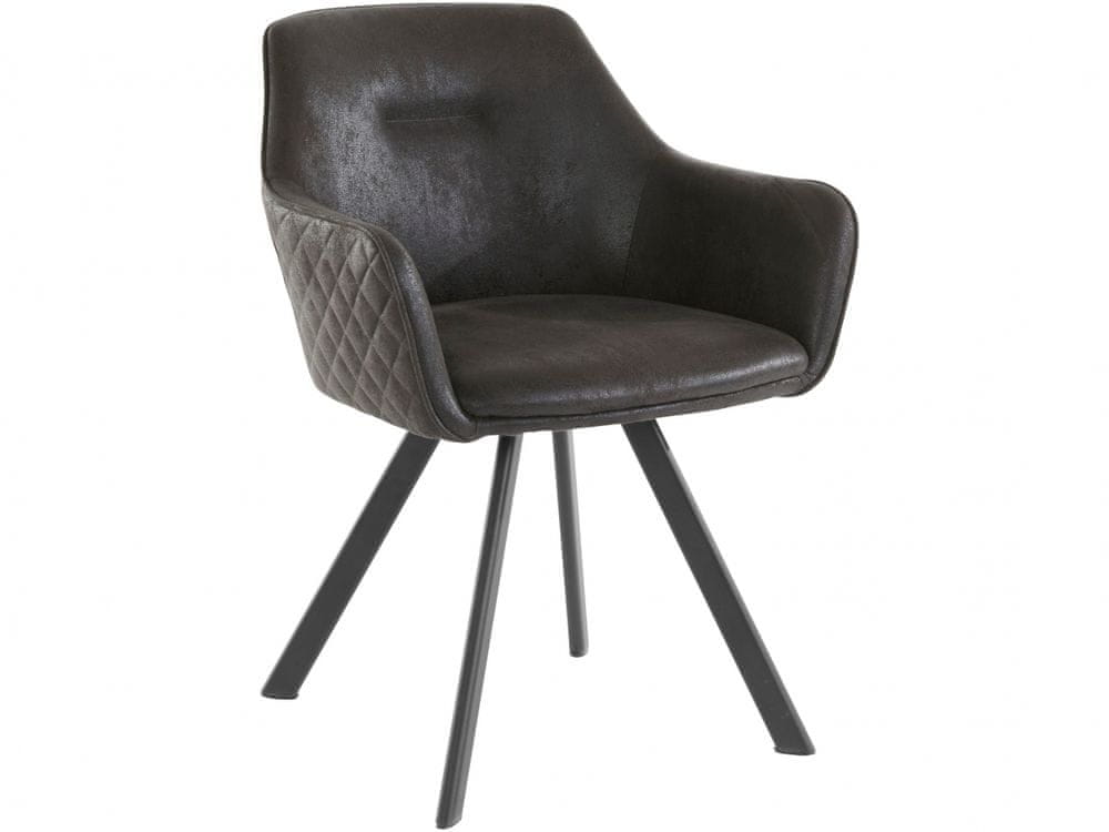 Danish Style Jedálenská stolička Nimba, mikrovlákno, čierna / antracitová